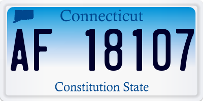 CT license plate AF18107