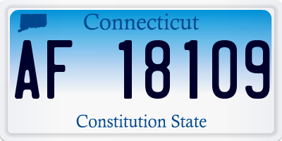CT license plate AF18109