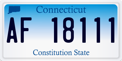 CT license plate AF18111