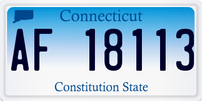 CT license plate AF18113
