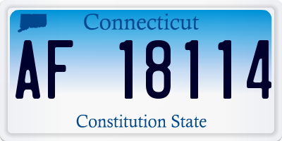 CT license plate AF18114