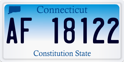 CT license plate AF18122