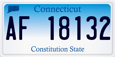 CT license plate AF18132
