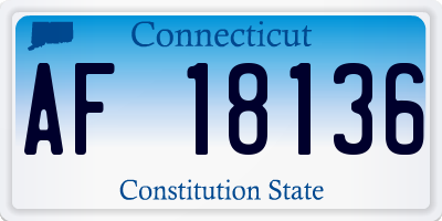 CT license plate AF18136