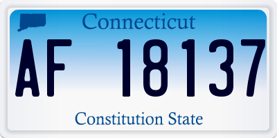 CT license plate AF18137