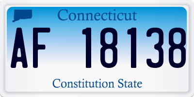 CT license plate AF18138