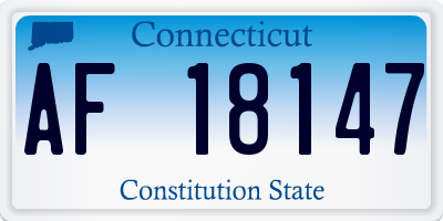 CT license plate AF18147