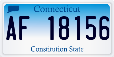 CT license plate AF18156