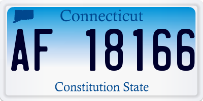 CT license plate AF18166