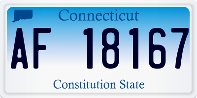 CT license plate AF18167