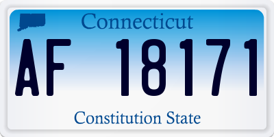 CT license plate AF18171