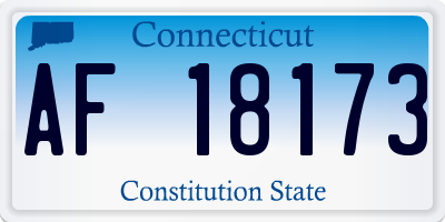 CT license plate AF18173