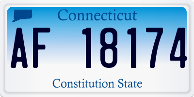 CT license plate AF18174