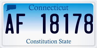 CT license plate AF18178