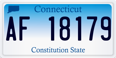 CT license plate AF18179