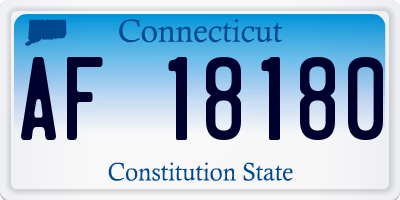 CT license plate AF18180