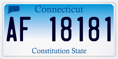 CT license plate AF18181