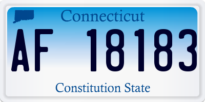 CT license plate AF18183