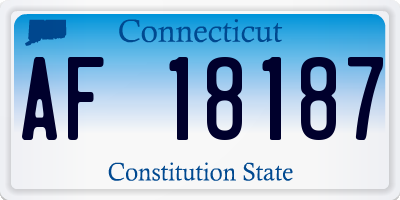 CT license plate AF18187