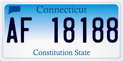 CT license plate AF18188