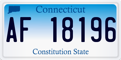 CT license plate AF18196