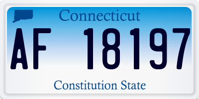 CT license plate AF18197