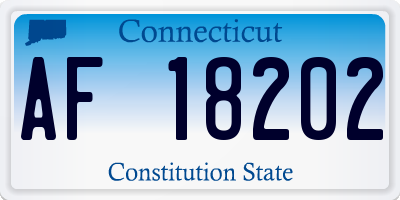 CT license plate AF18202