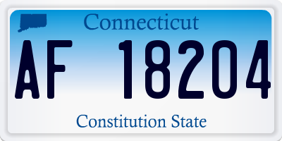 CT license plate AF18204