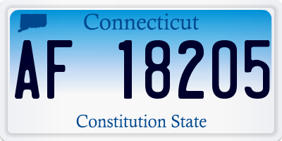 CT license plate AF18205