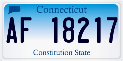 CT license plate AF18217