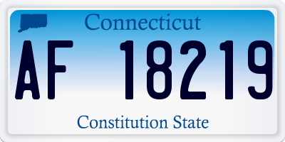 CT license plate AF18219