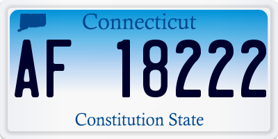 CT license plate AF18222