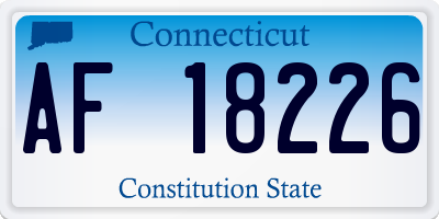 CT license plate AF18226
