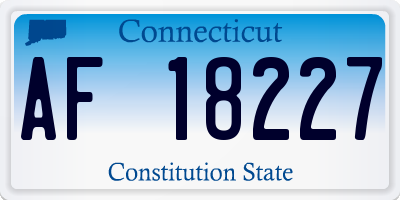 CT license plate AF18227