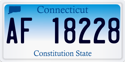 CT license plate AF18228