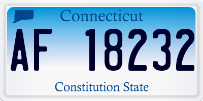 CT license plate AF18232