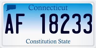 CT license plate AF18233