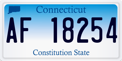 CT license plate AF18254