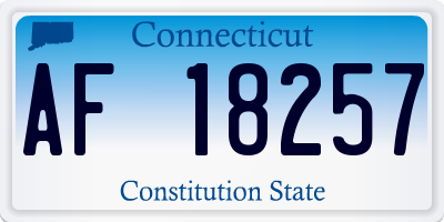 CT license plate AF18257