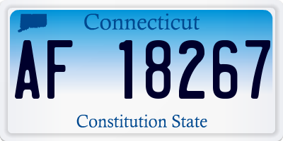 CT license plate AF18267