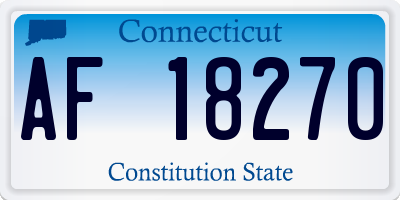 CT license plate AF18270