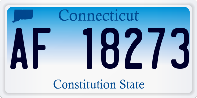 CT license plate AF18273