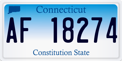 CT license plate AF18274