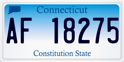 CT license plate AF18275