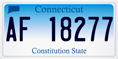 CT license plate AF18277