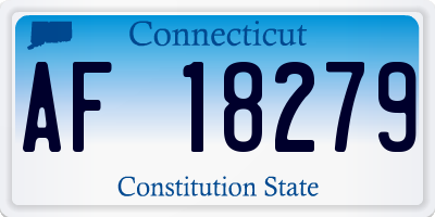 CT license plate AF18279