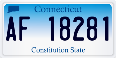 CT license plate AF18281