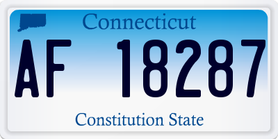 CT license plate AF18287