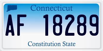 CT license plate AF18289