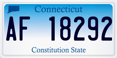 CT license plate AF18292